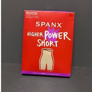 Spanx NEW High Waisted Shaper 6" inseam Short Large soft Nude Shade Seamless